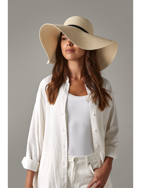 Cappello di paglia personalizzato Beechfield Marbella Wide-Brimmed Sun Hat