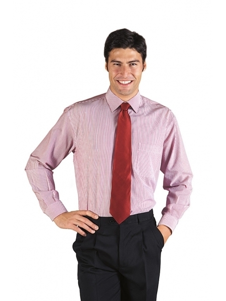 Camicia da lavoro unisex a righe manica lunga personalizzata Isacco
