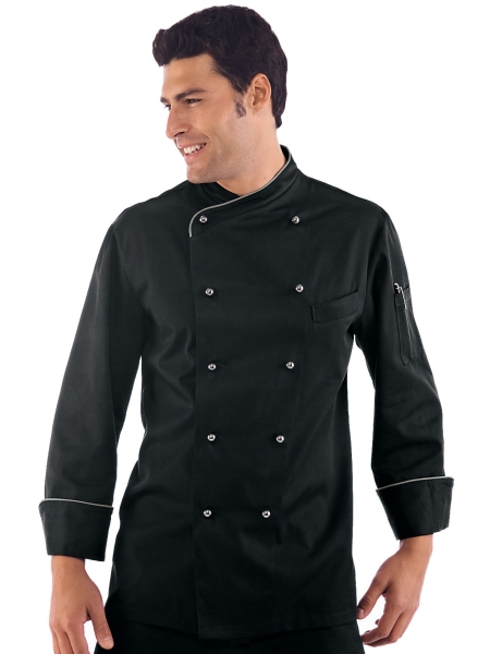 Giacca da cuoco manica lunga personalizzata Isacco Lima Black
