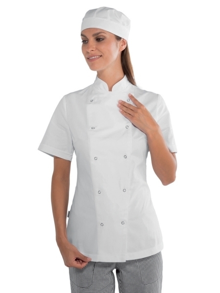 Giacca per divisa da cuoco donna promozionale in cotone Isacco