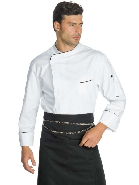 Giacche cuoco personalizzate bianco nere in poliestere superdry Isacco Bilbao