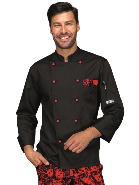 Giacca chef con nome personalizzato in poliestere e cotone Isacco Atlanta