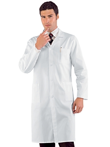 Camice da medico uomo bianco personalizzabile Extra Light Isacco.
