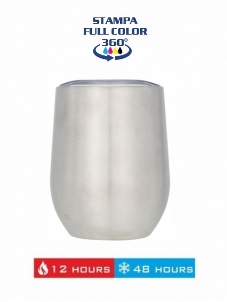 Bicchiere termico con cannuccia 450 ml, Logo Personalizzato