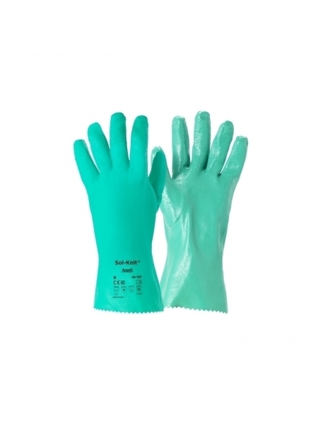 Guanti nitrile spalmato 31 cm foderati cotone Ansell Alphatec