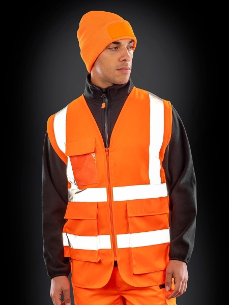 Gilet alta visibilità con tasche personalizzato Result Safe Guard Heavy Duty Polycotton Security Vest