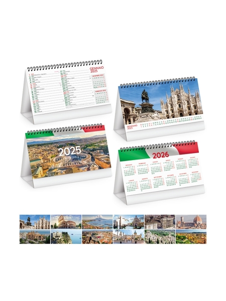 Calendario da tavolo personalizzato Città D'Italia 19 x 14,5 cm
