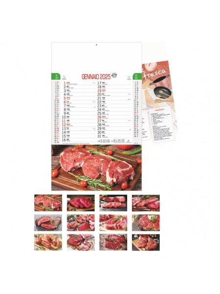 Calendario Carne trimestrale - 12 fogli