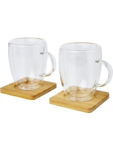 Set tazzine tè trasparenti in vetro borosilicato, da 200 ml