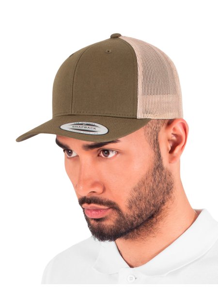 Cappellino trucker 6 pannelli personalizzabile Yupoong The Classics Retro Trucker 2-Tone