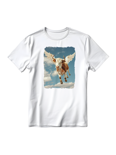 Magliette divertenti unisex personalizzate con grafica originale Goat with Wings