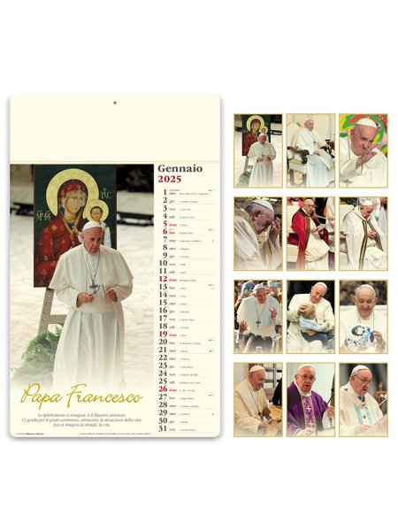 Calendario illustrato mensile Papa Francesco