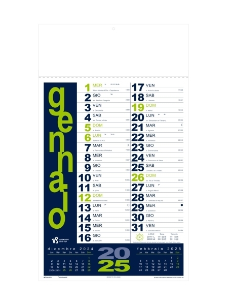 Calendario olandese personalizzato Shocking 31 x 53 cm