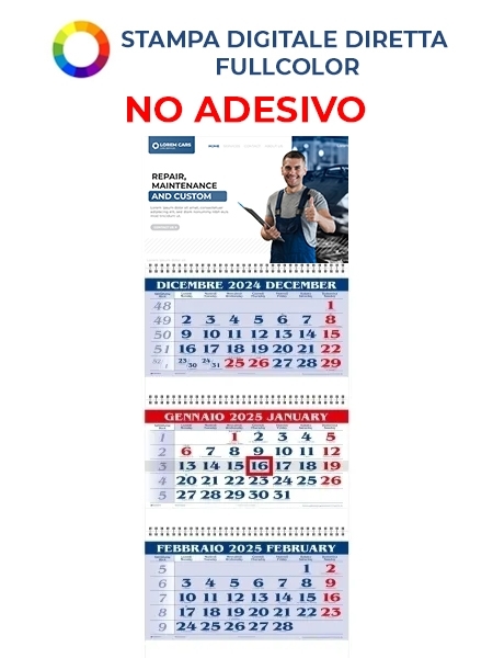 Calendario trittico personalizzabile Trittico Spirali 31 x 79,5