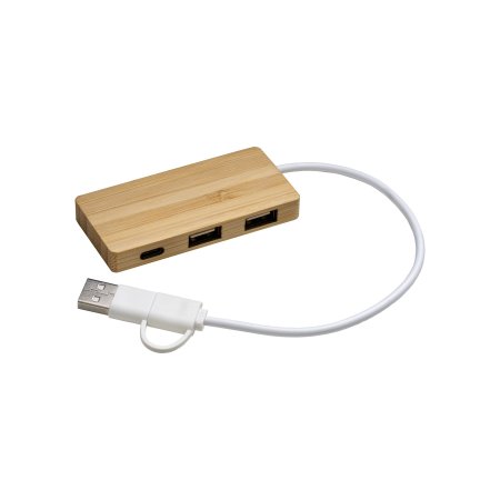 Hub Usb in bamboo personalizzabile Eco Charger Bamboo