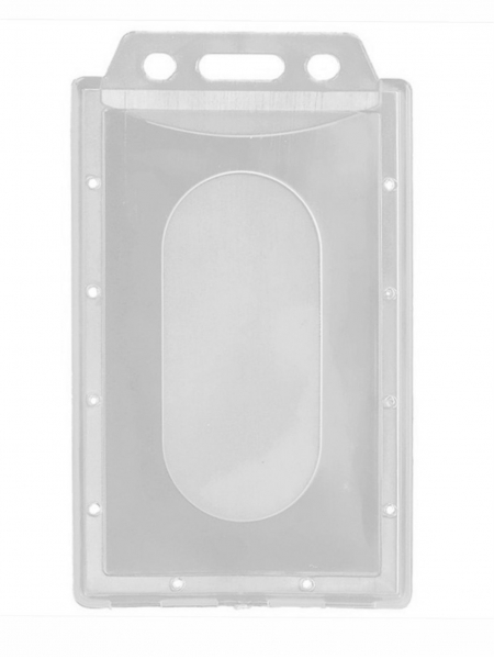 Porta badge in plastica rigida trasparente opaco cm.5,6x9,1