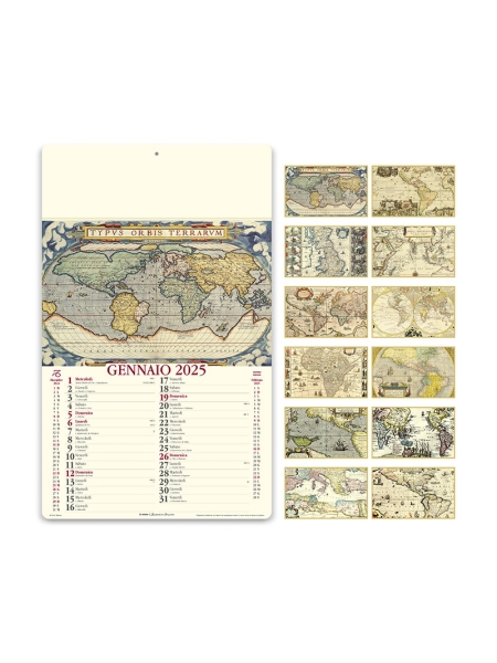 Calendari illustrati avoriati Antiche Mappe 31 x 52,5 cm
