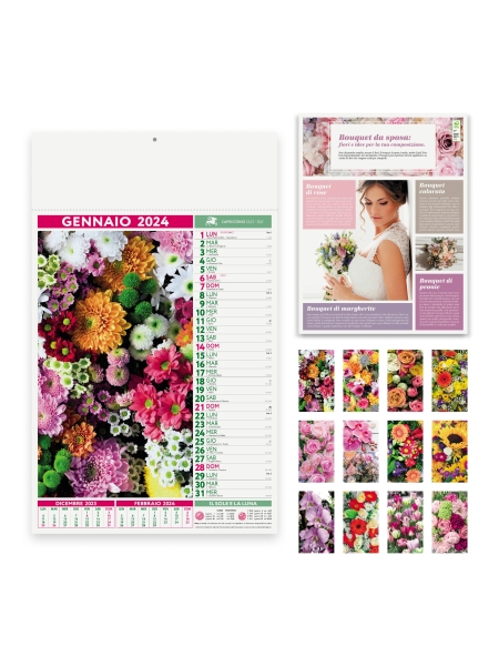Calendario personalizzato 2024 con foto di fiori