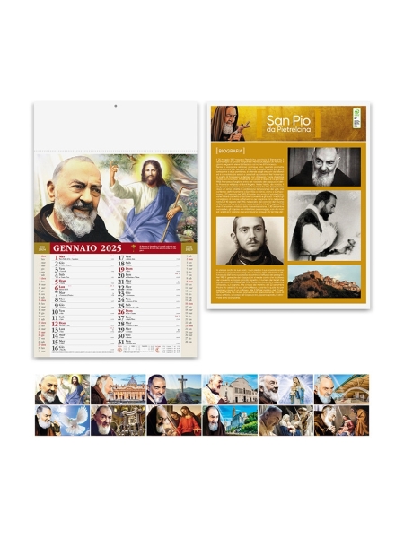 Calendari illustrati avoriati personalizzati San Pio 31 x 52,5 cm